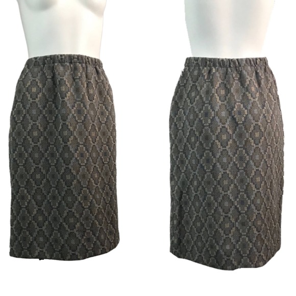 Deadstock 1960s Gray Tapestry Snakeskin Like Pencil Skirt  / Women's Small * - Picture 3 of 4